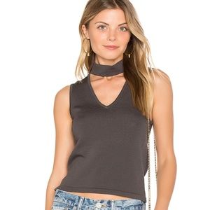 Central Park West Atlantis V Neck Tank Charcoal